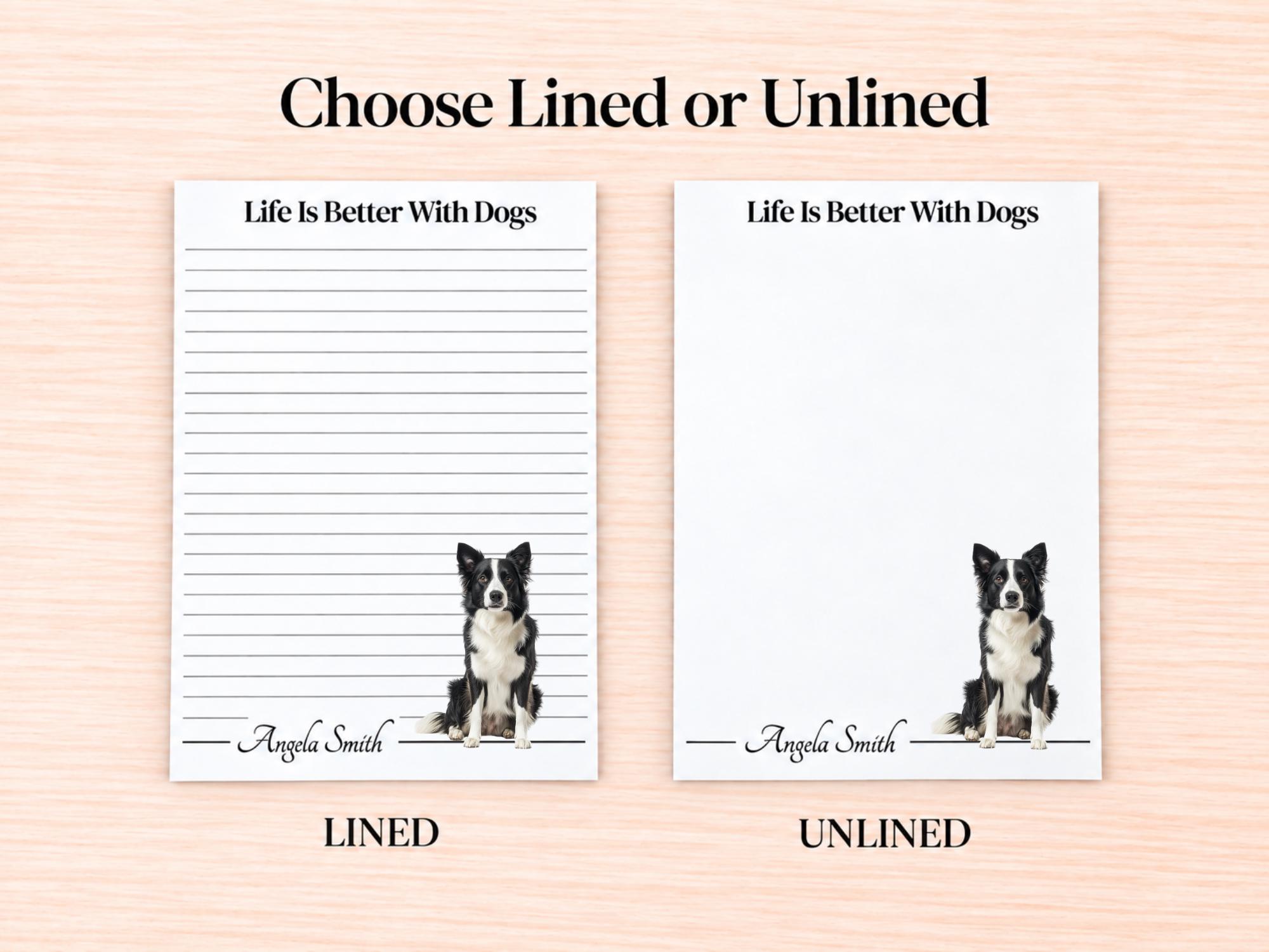 Border Collie Stationery Gift Box | Personalized Notepads and Vinyl Dog Stickers