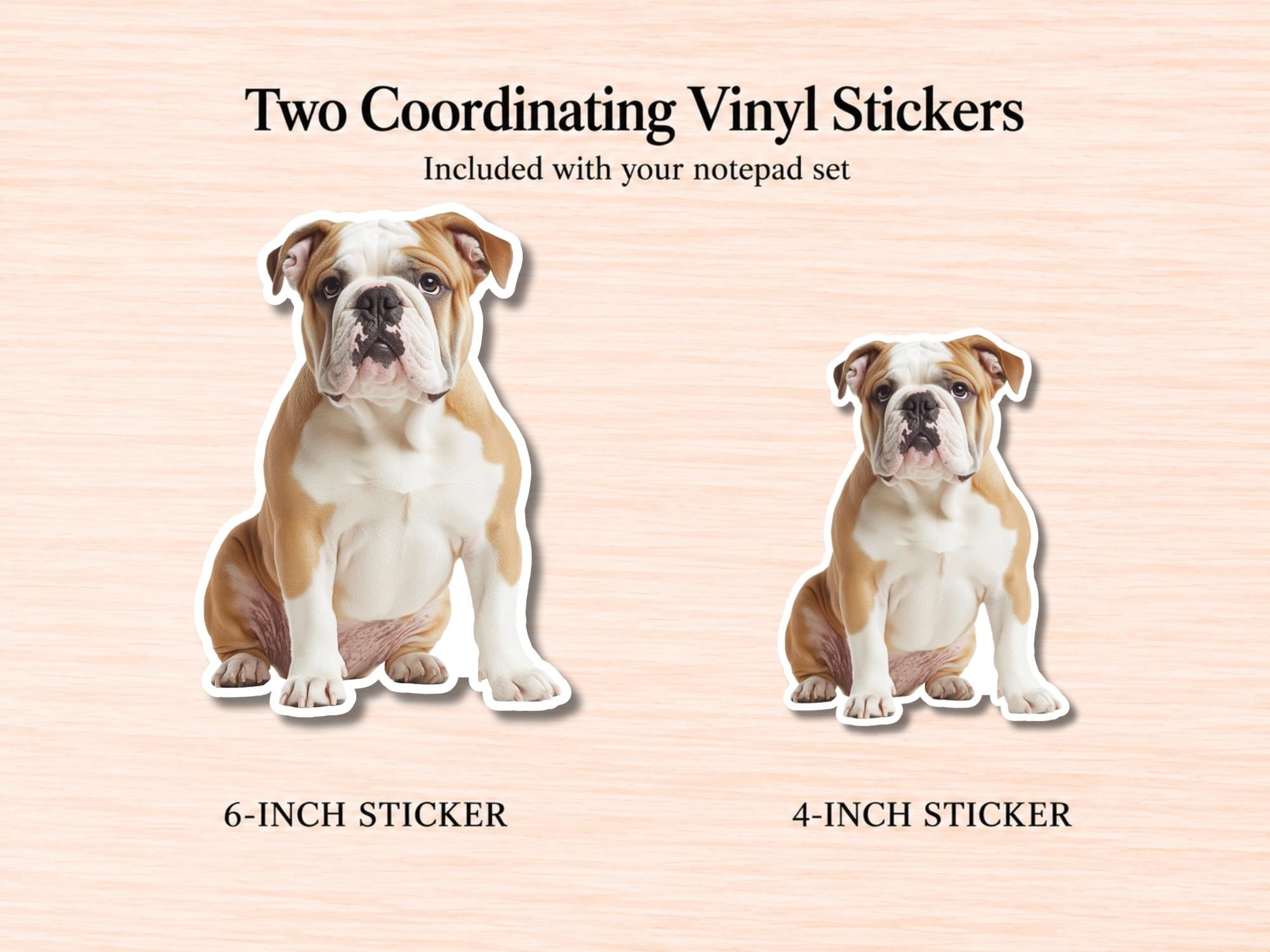 Bulldog Stationery Gift Box | Personalized Notepads and Vinyl Dog Stickers