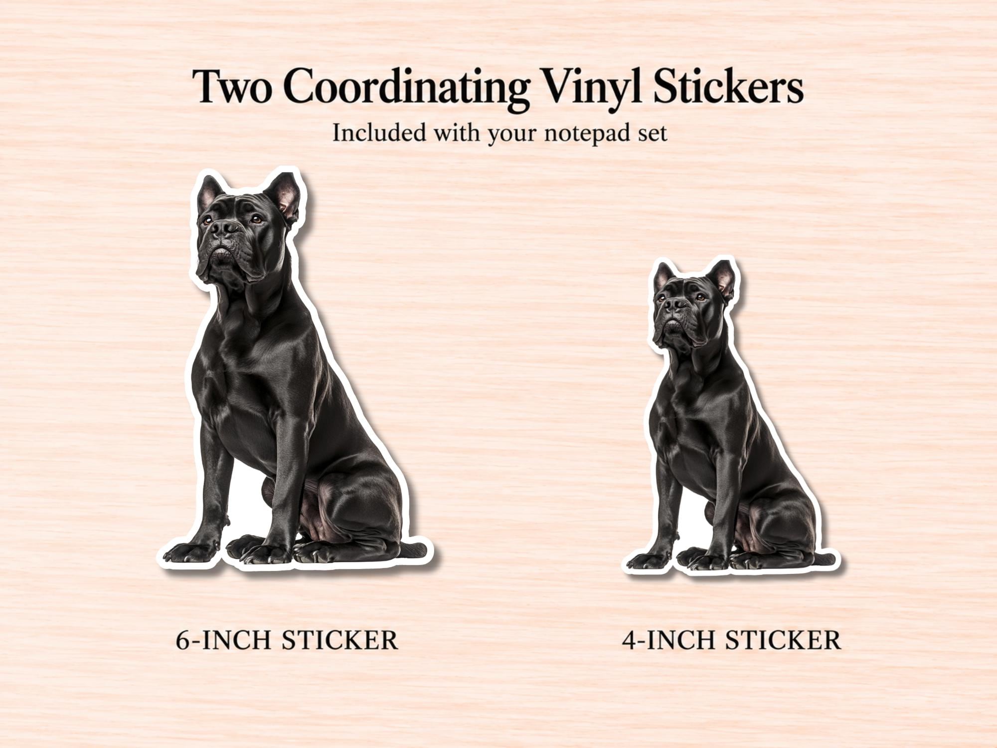 Cane Corso Stationery Gift Box - Black | Personalized Notepads and Vinyl Dog Stickers