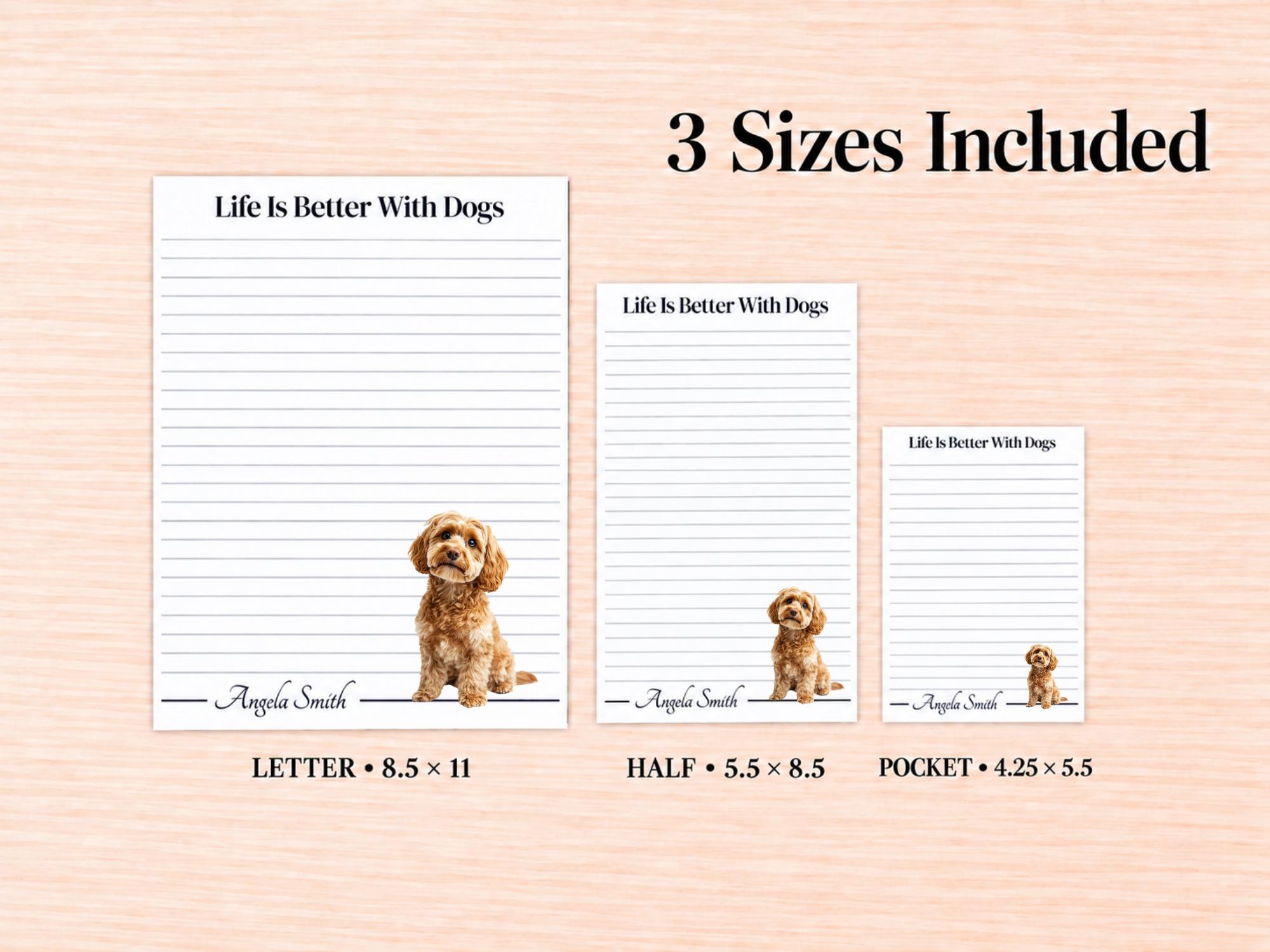 Cockapoo Stationery Gift Box | Personalized Notepads and Vinyl Dog Stickers