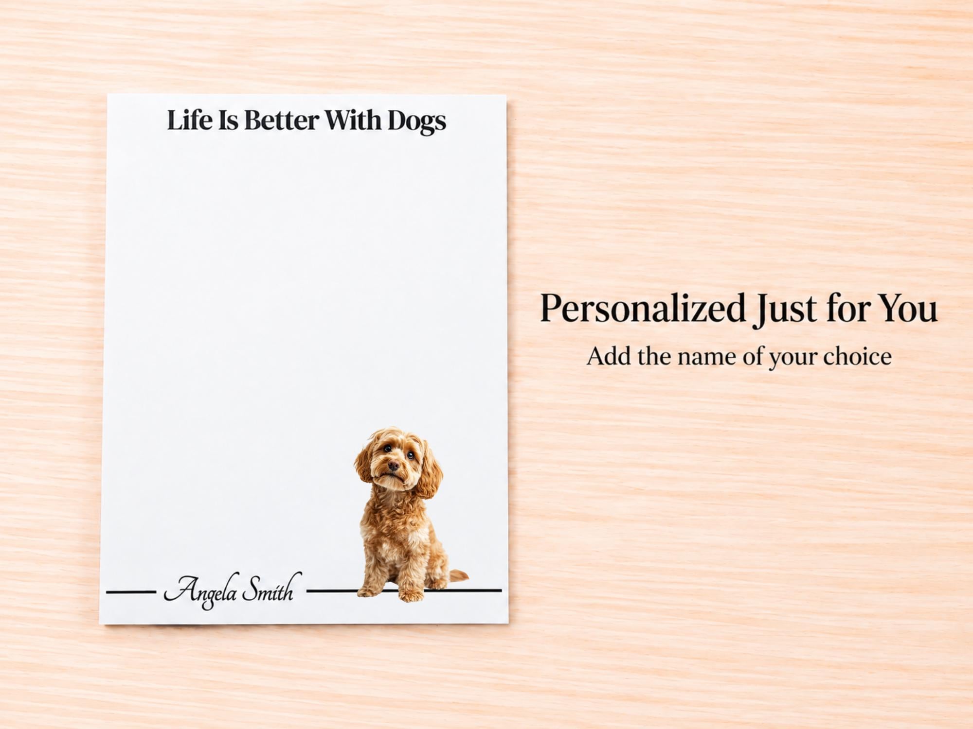 Cockapoo Stationery Gift Box | Personalized Notepads and Vinyl Dog Stickers