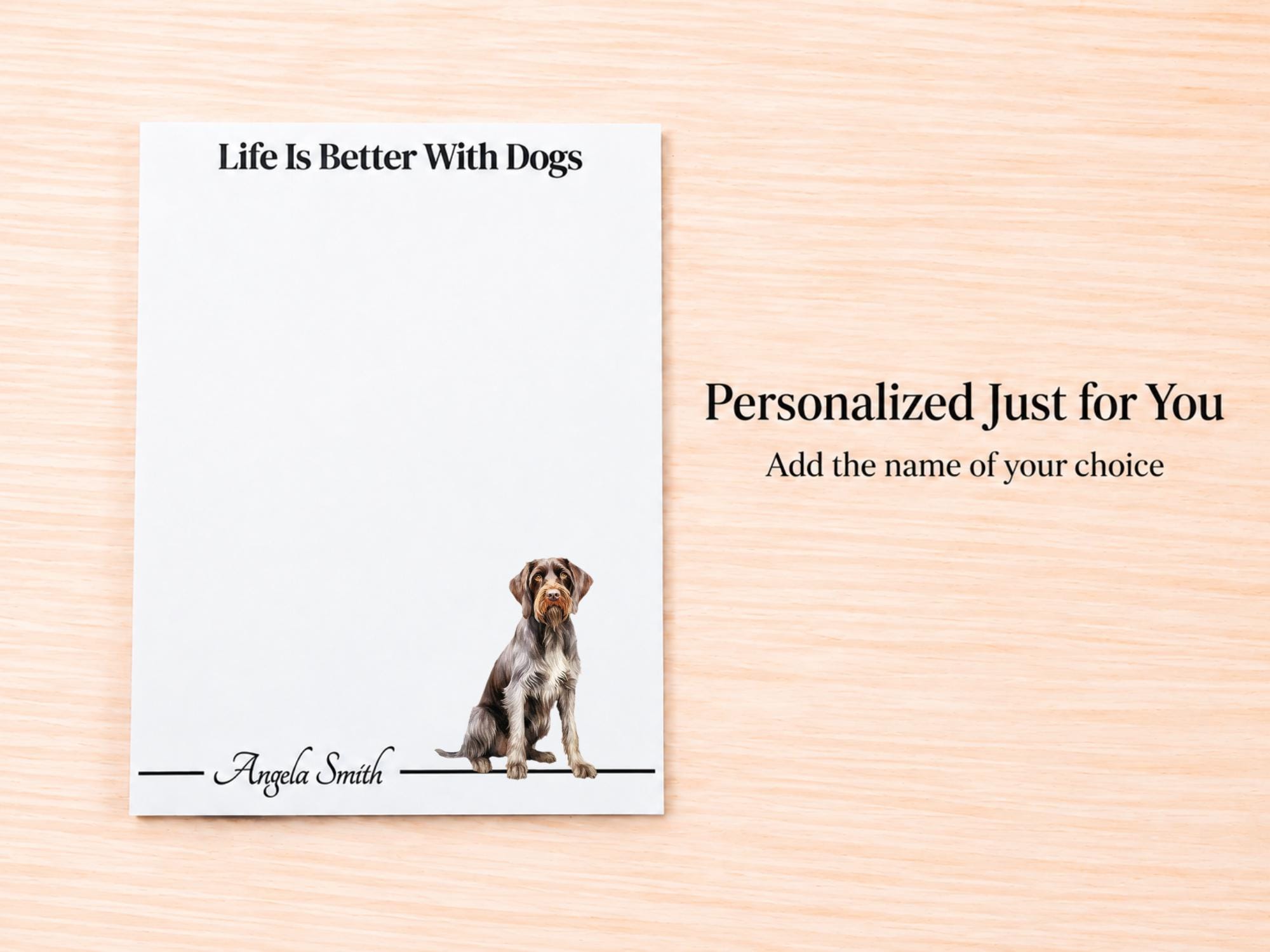 German Wirehaired Pointer Stationery Gift Box | Personalized Notepads and Vinyl Dog Stickers
