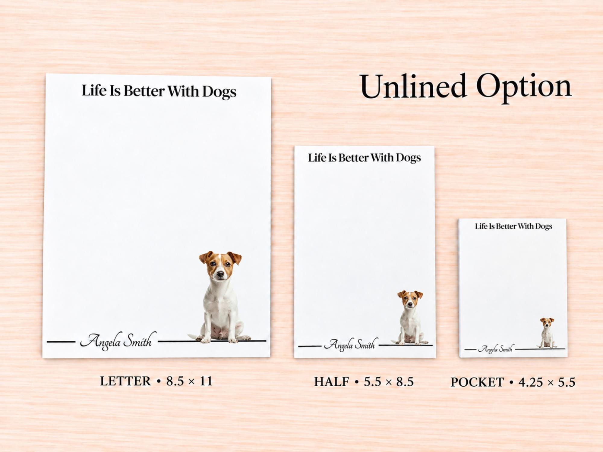 Jack Russell Terrier Stationery Gift Box | Personalized Notepads and Vinyl Dog Stickers