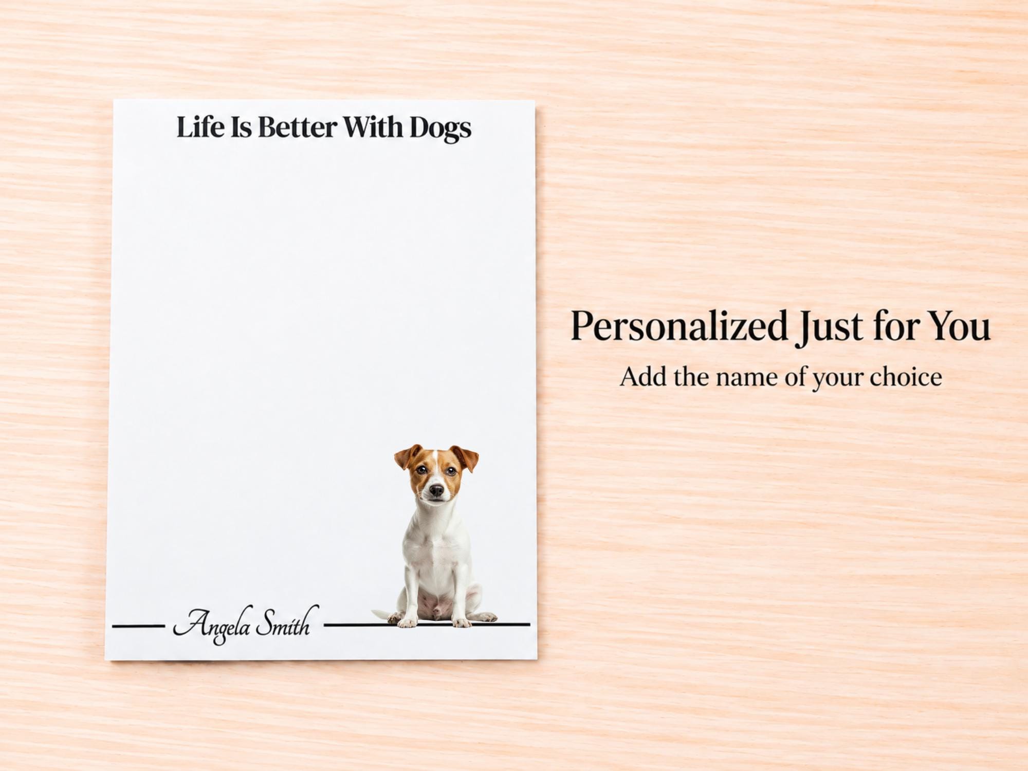 Jack Russell Terrier Stationery Gift Box | Personalized Notepads and Vinyl Dog Stickers