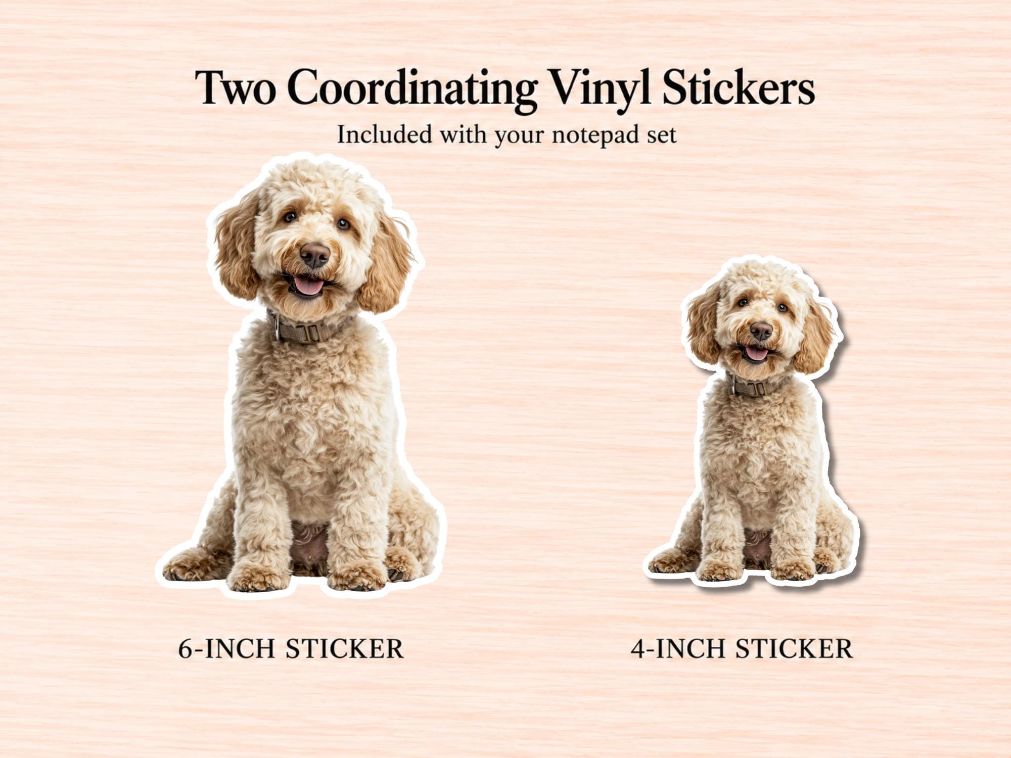 Yellow Labradoodle / Goldendoodle Stationery Gift Box | Personalized Notepads and Vinyl Dog Stickers