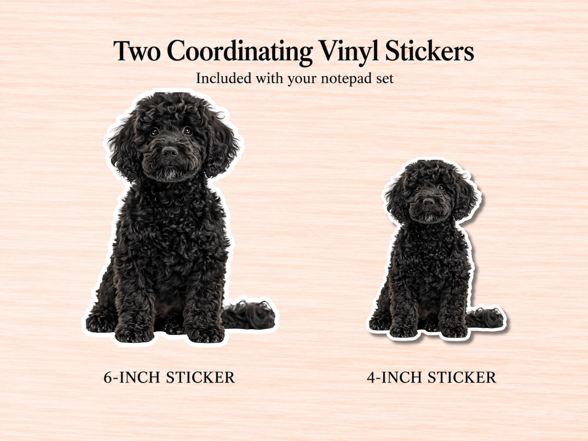 Black Labradoodle / Goldendoodle Stationery Gift Box | Personalized Notepads and Vinyl Dog Stickers