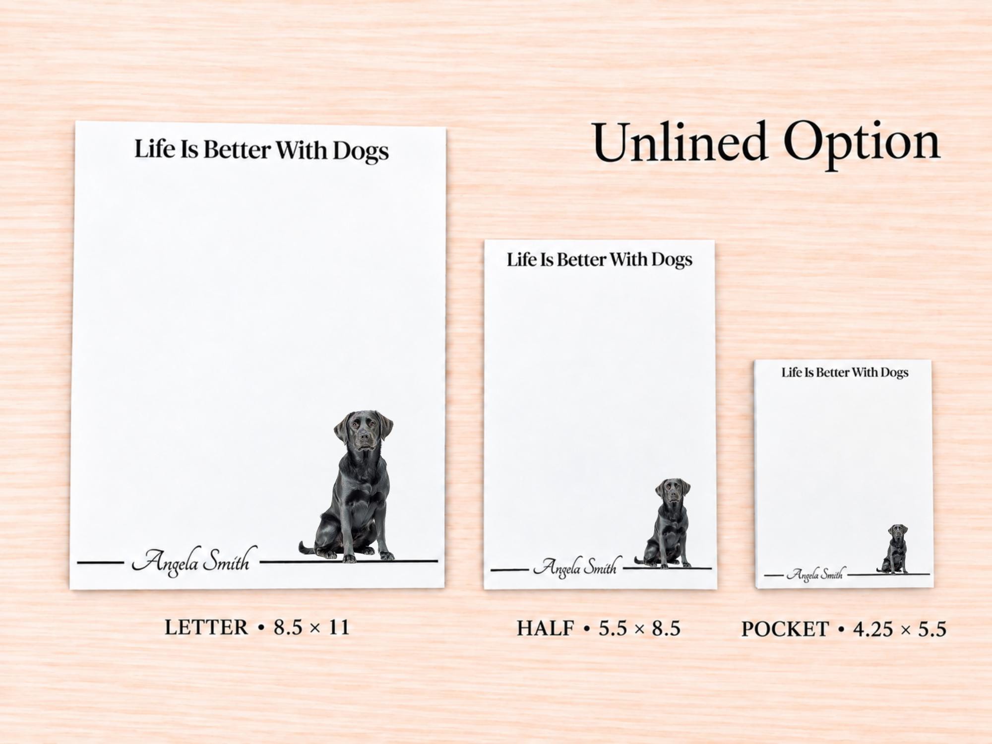 Black Labrador Retriever Stationery Gift Box | Personalized Notepads and Vinyl Dog Stickers