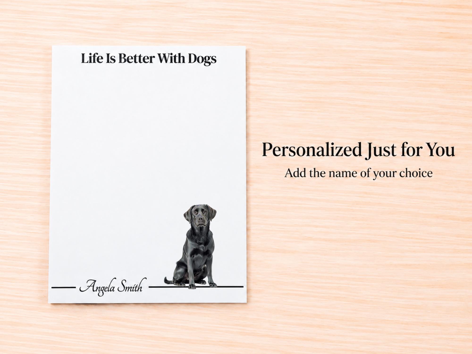 Black Labrador Retriever Stationery Gift Box | Personalized Notepads and Vinyl Dog Stickers