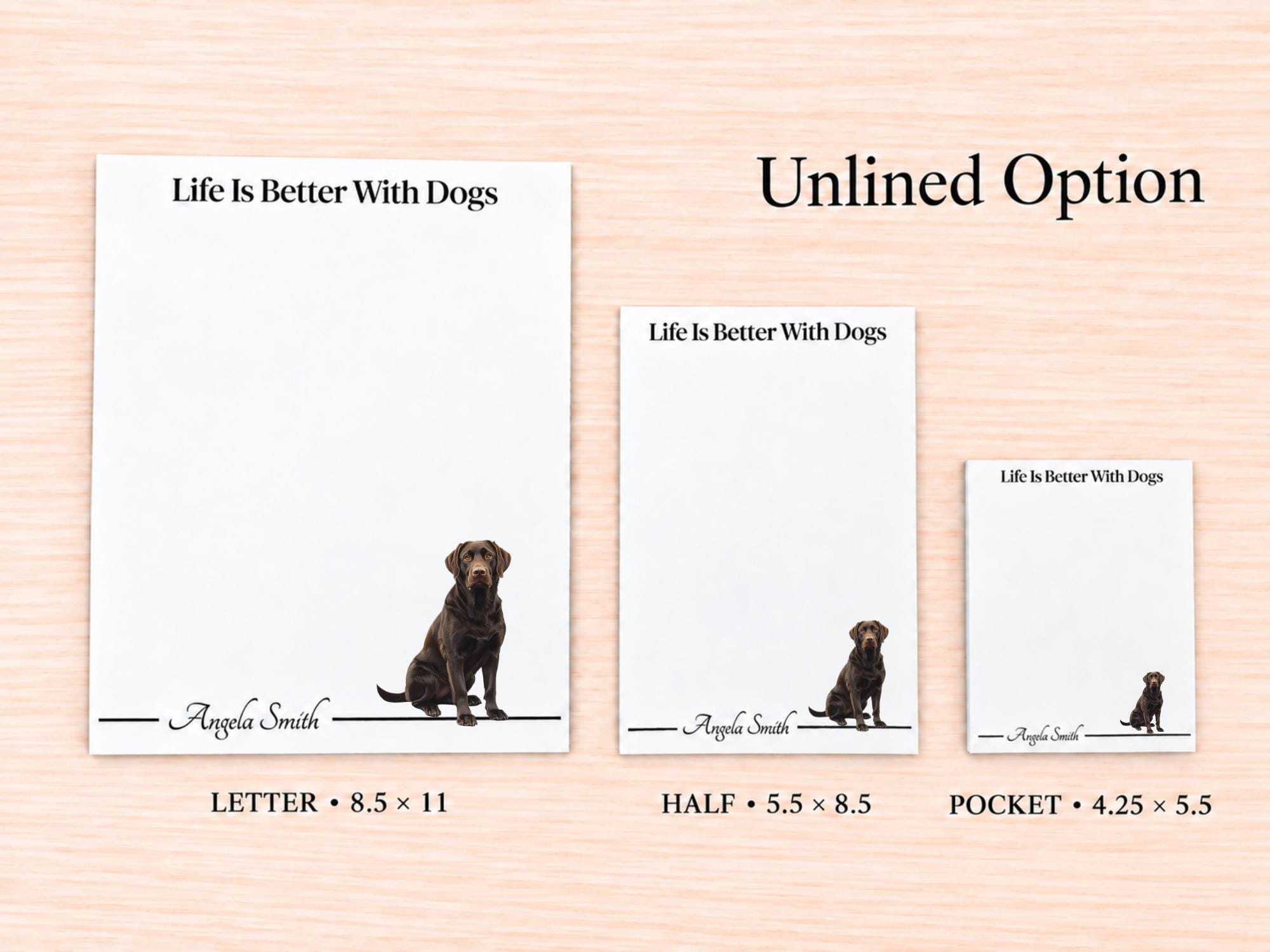 Chocolate Labrador Retriever Stationery Gift Box | Personalized Notepads and Vinyl Dog Stickers