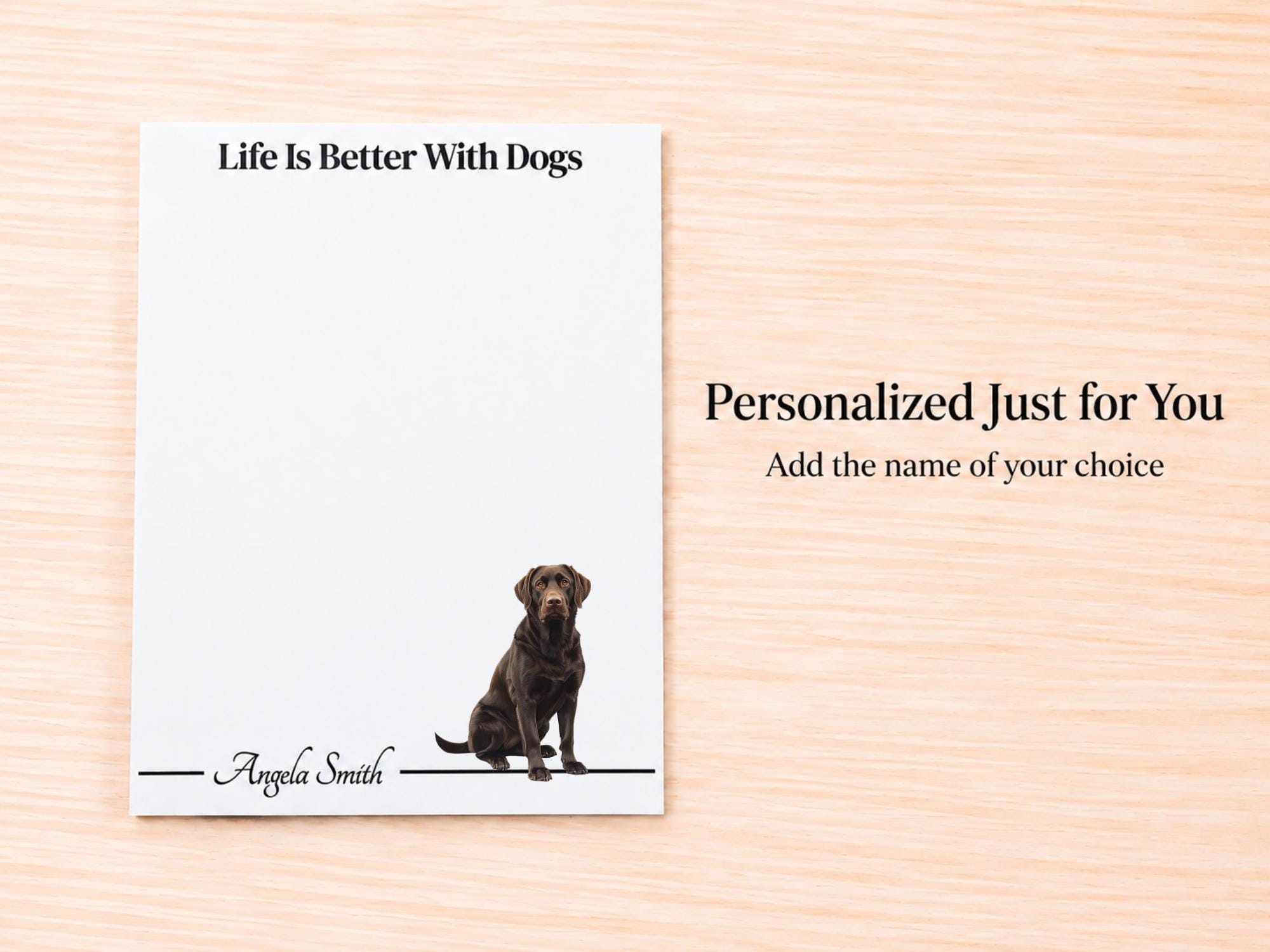 Chocolate Labrador Retriever Stationery Gift Box | Personalized Notepads and Vinyl Dog Stickers