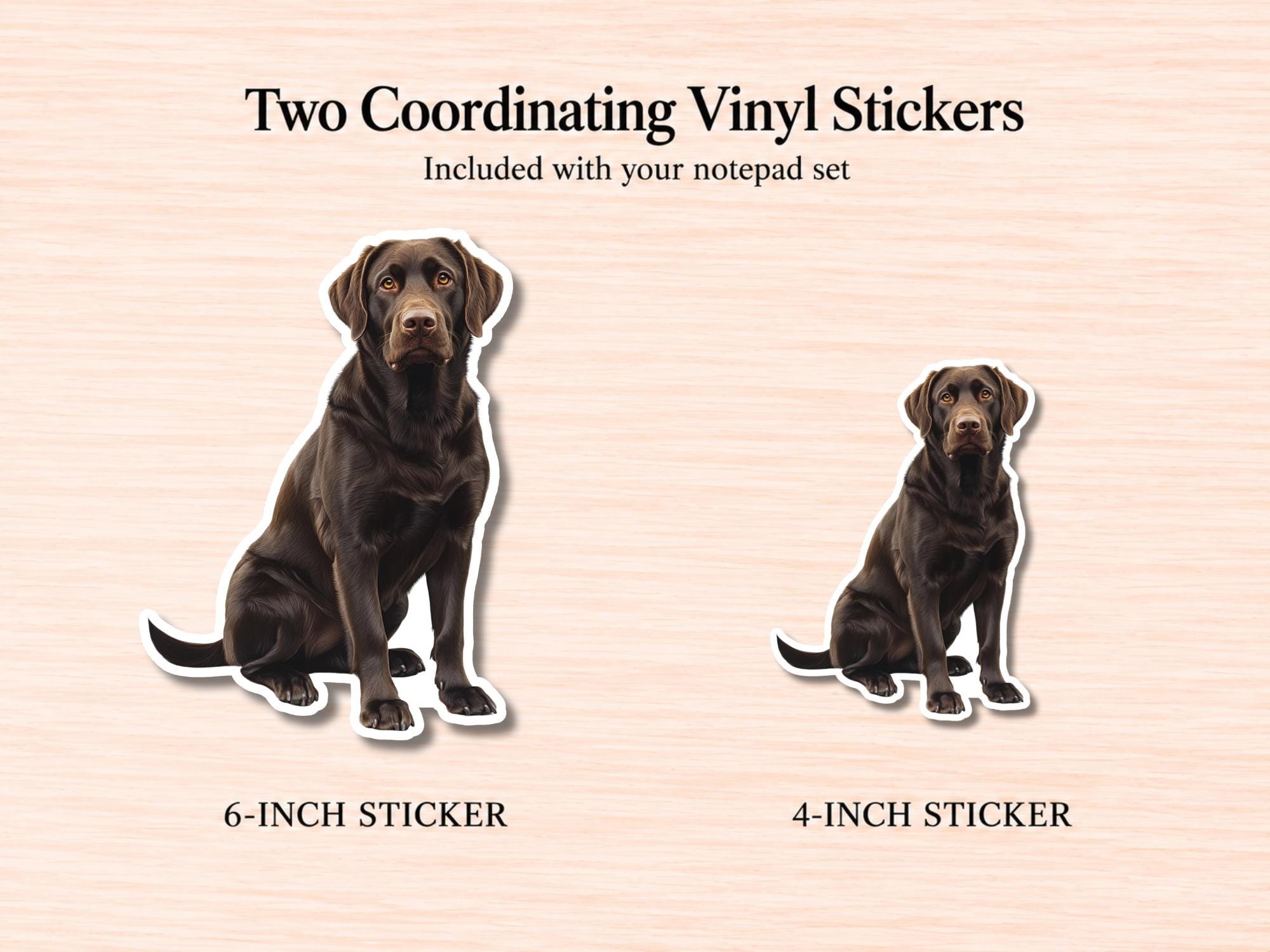 Chocolate Labrador Retriever Stationery Gift Box | Personalized Notepads and Vinyl Dog Stickers