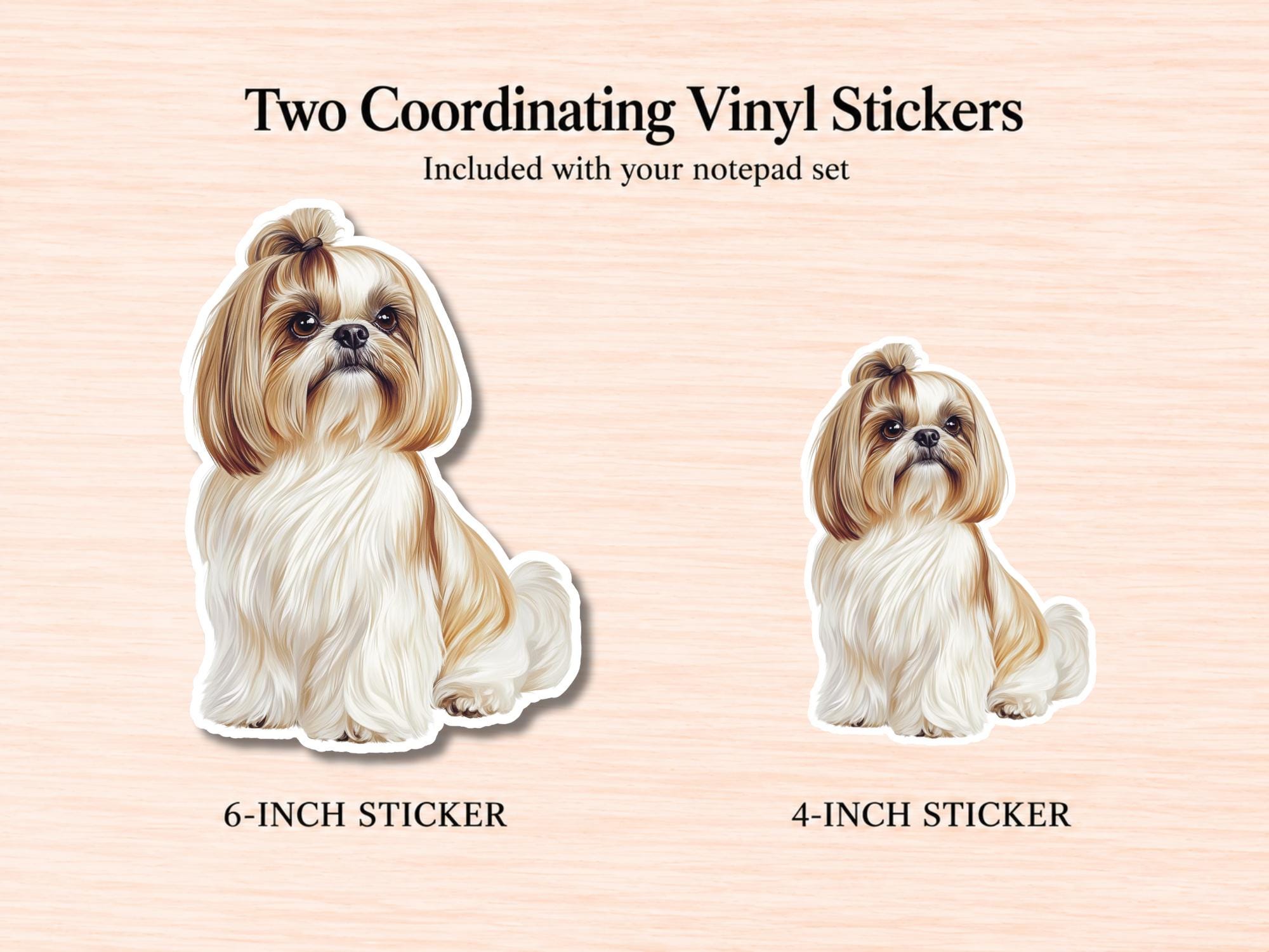Cream Shih Tzu Stationery Gift Box | Personalized Notepads and Vinyl Dog Stickers