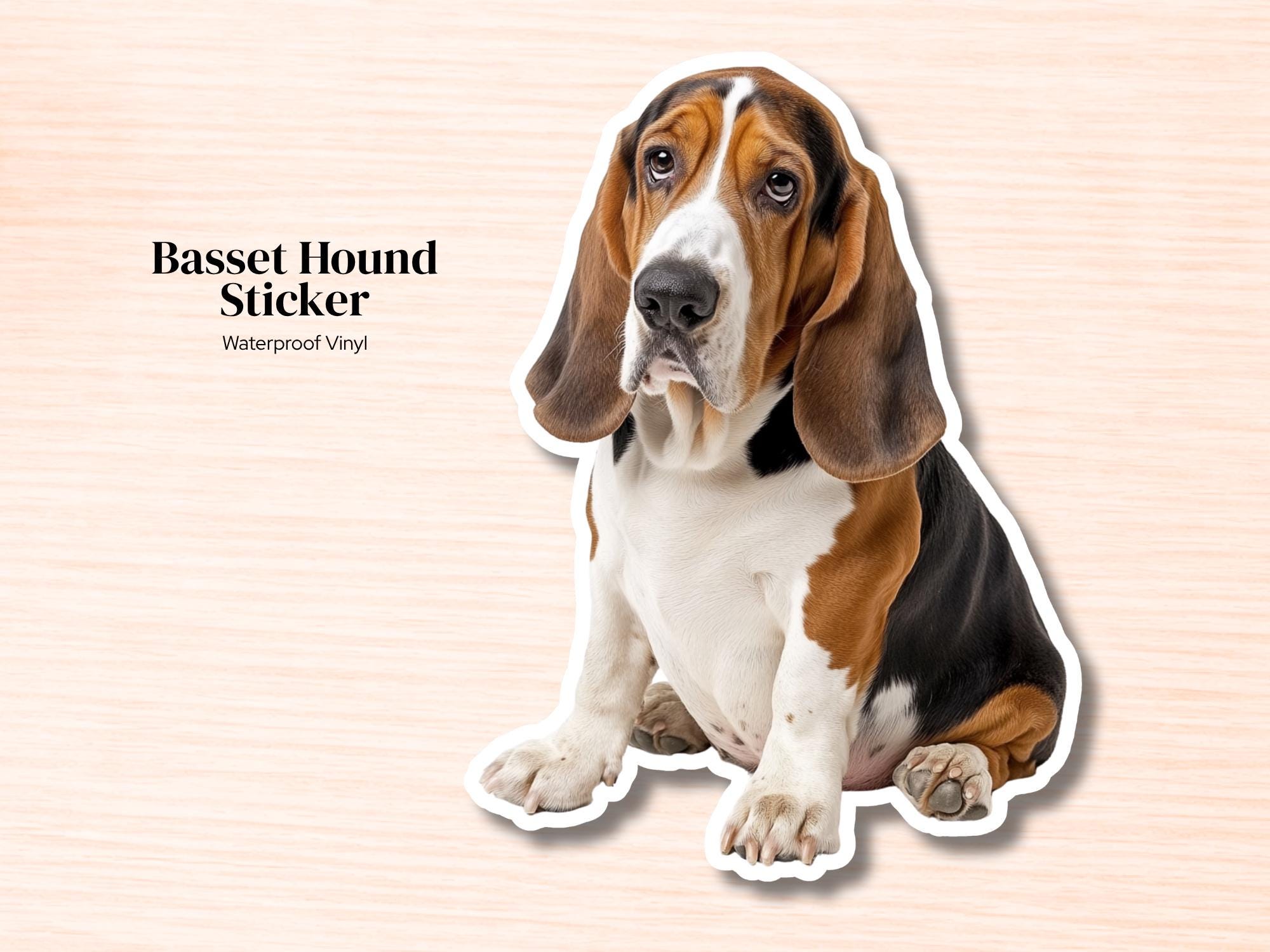 Basset Hound Sticker | Waterproof Vinyl Dog Decal