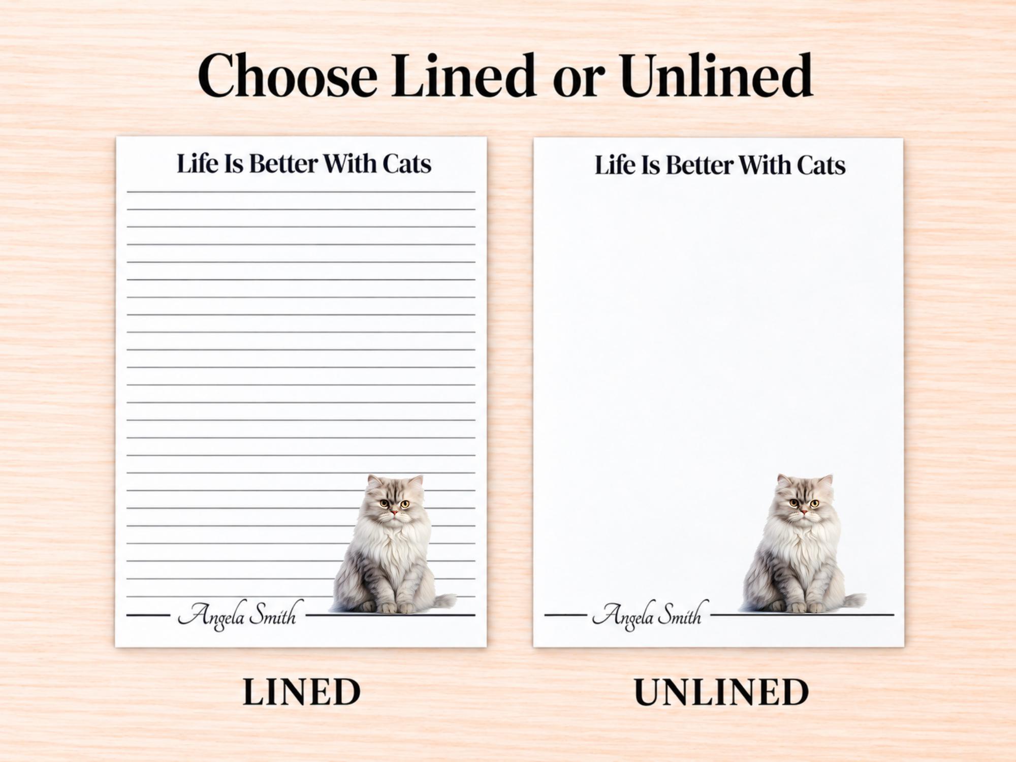 Persian Cat Stationery Gift Box | Personalized Notepads and Vinyl Cat Stickers