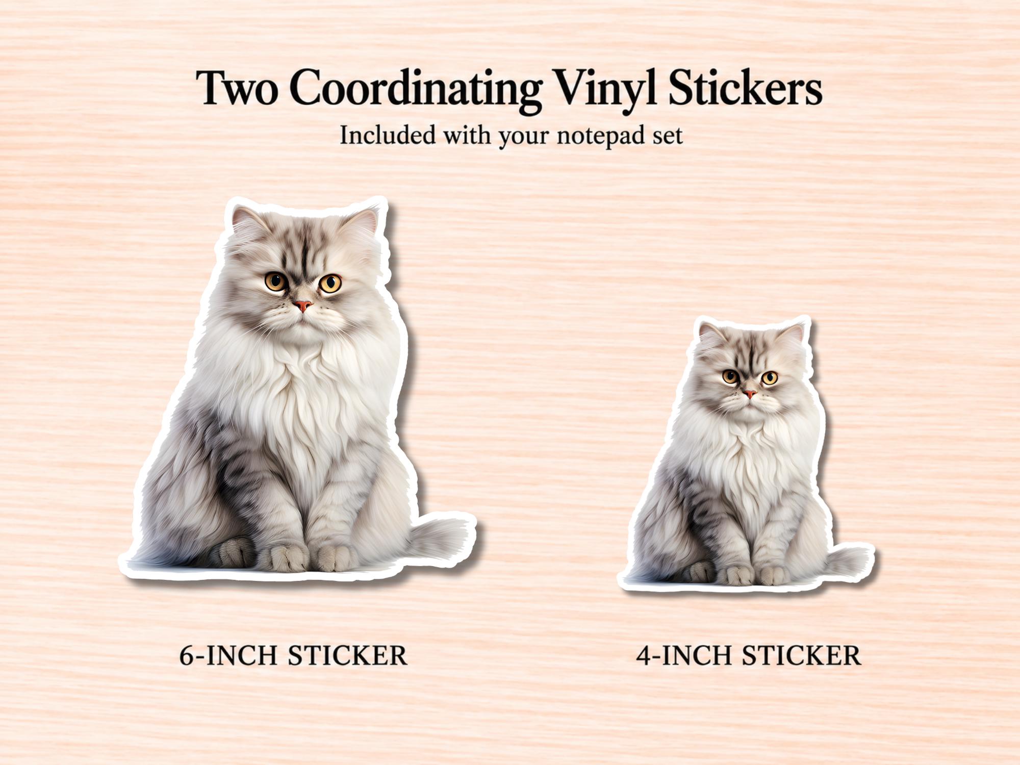 Persian Cat Stationery Gift Box | Personalized Notepads and Vinyl Cat Stickers