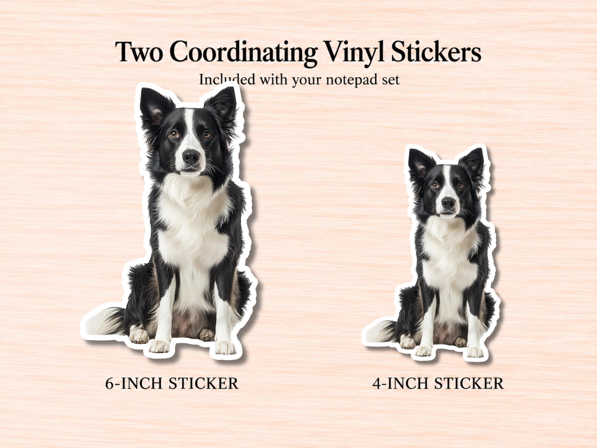 Border Collie Stationery Gift Box | Personalized Notepads and Vinyl Dog Stickers