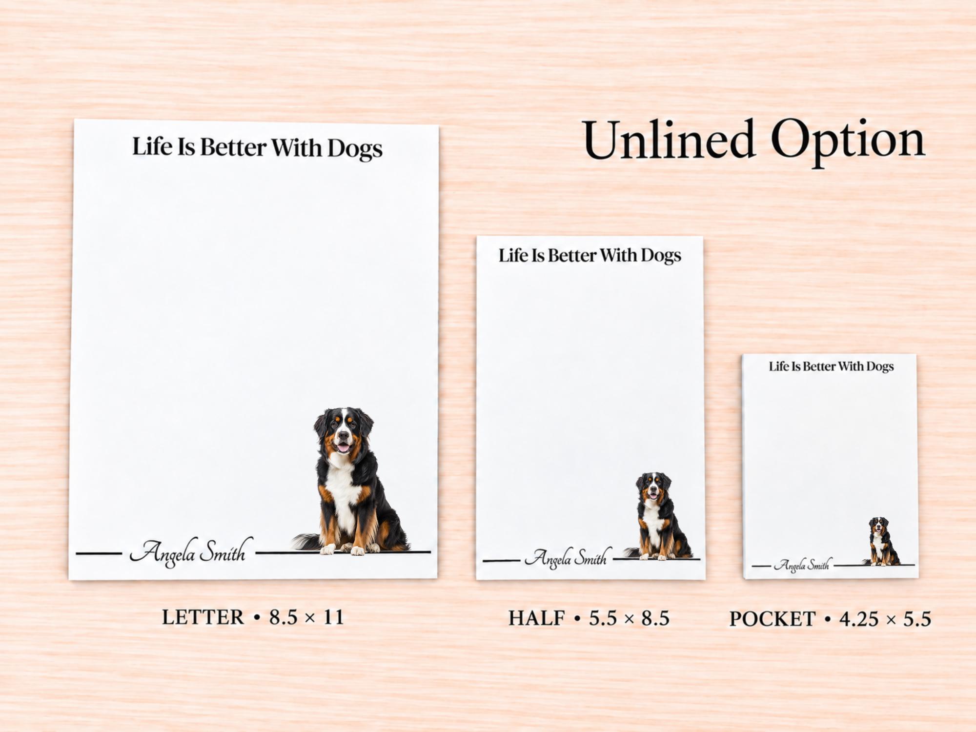 Bernese Mountain Dog Stationery Gift Box | Personalized Notepads and Vinyl Dog Stickers