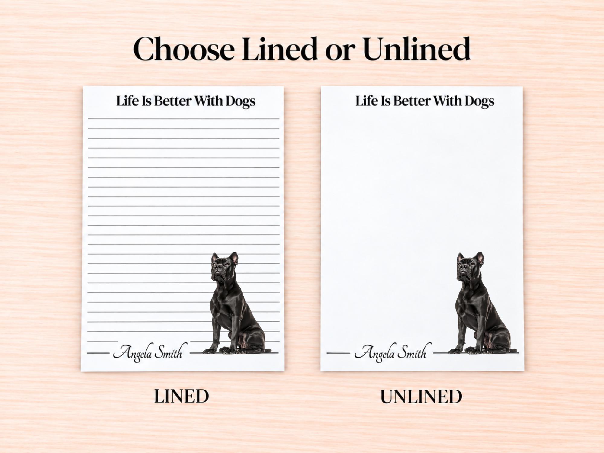 Cane Corso Stationery Gift Box - Black | Personalized Notepads and Vinyl Dog Stickers