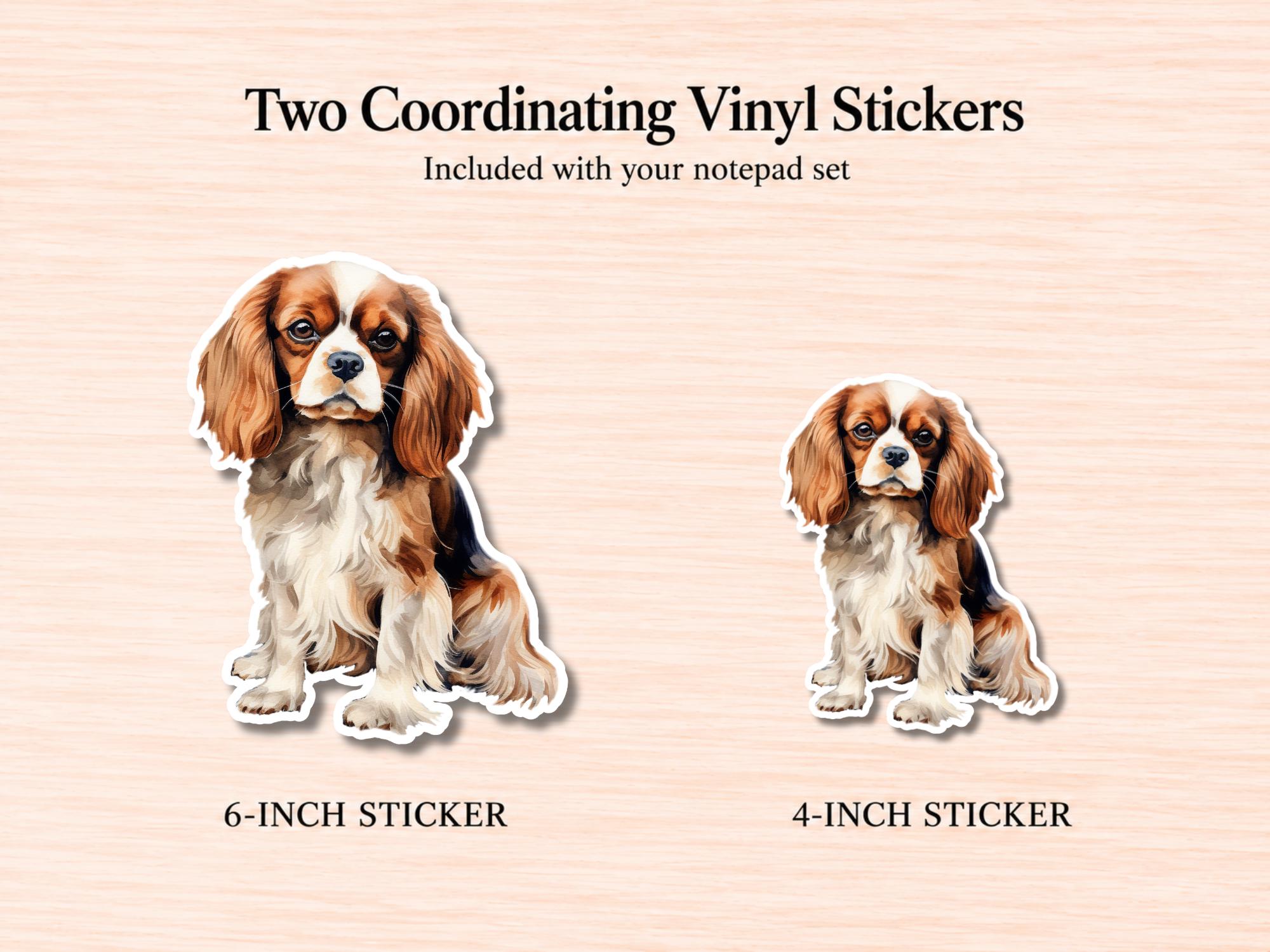 Cavalier King Charles Spaniel Stationery Gift Box | Personalized Notepads and Vinyl Dog Stickers