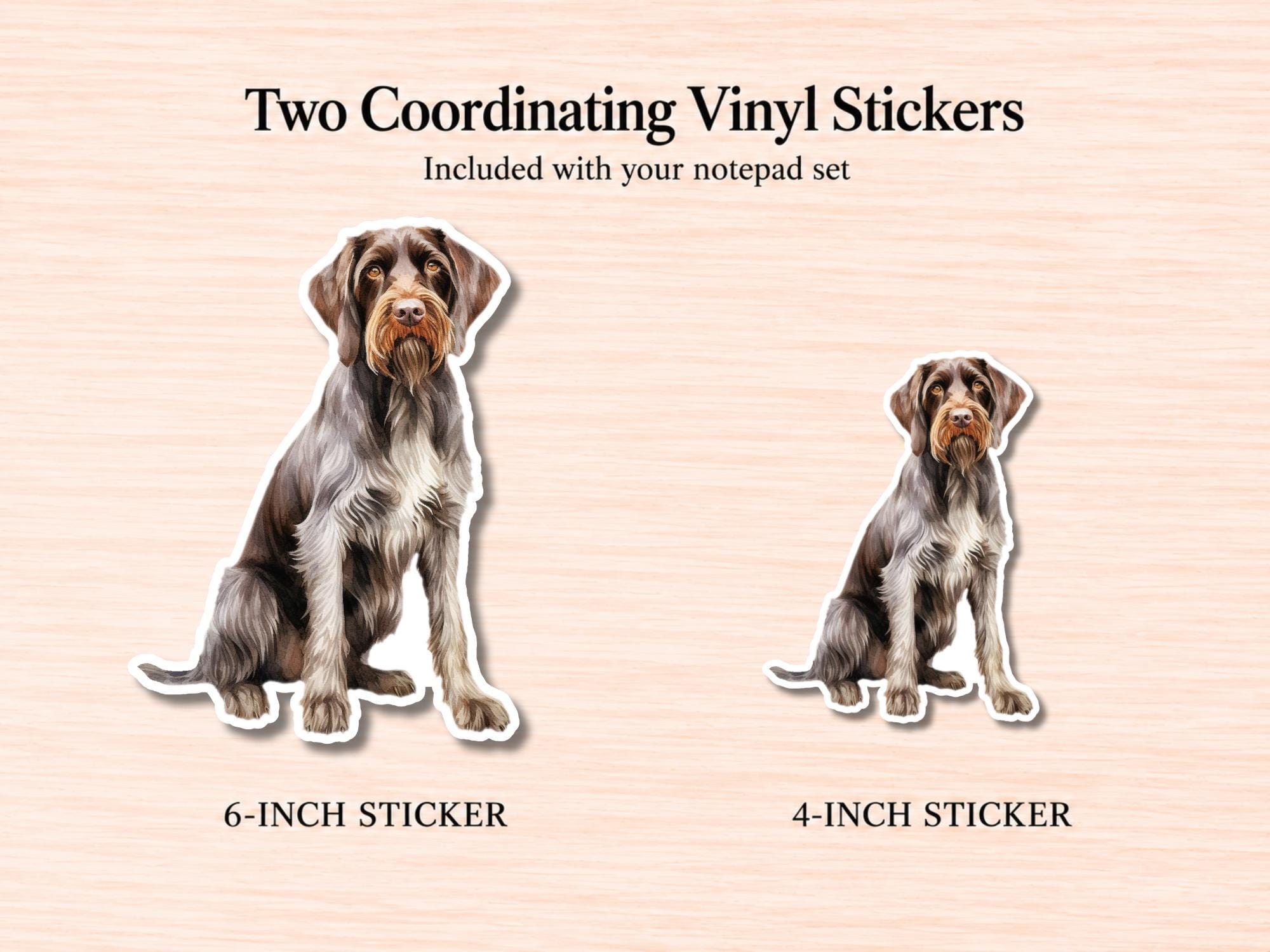 German Wirehaired Pointer Stationery Gift Box | Personalized Notepads and Vinyl Dog Stickers