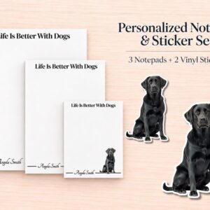 Black Labrador Retriever Stationery Gift Box | Personalized Notepads and Vinyl Dog Stickers