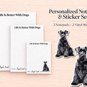 Schnauzer Stationery Gift Box | Personalized Notepads and Vinyl Dog Stickers