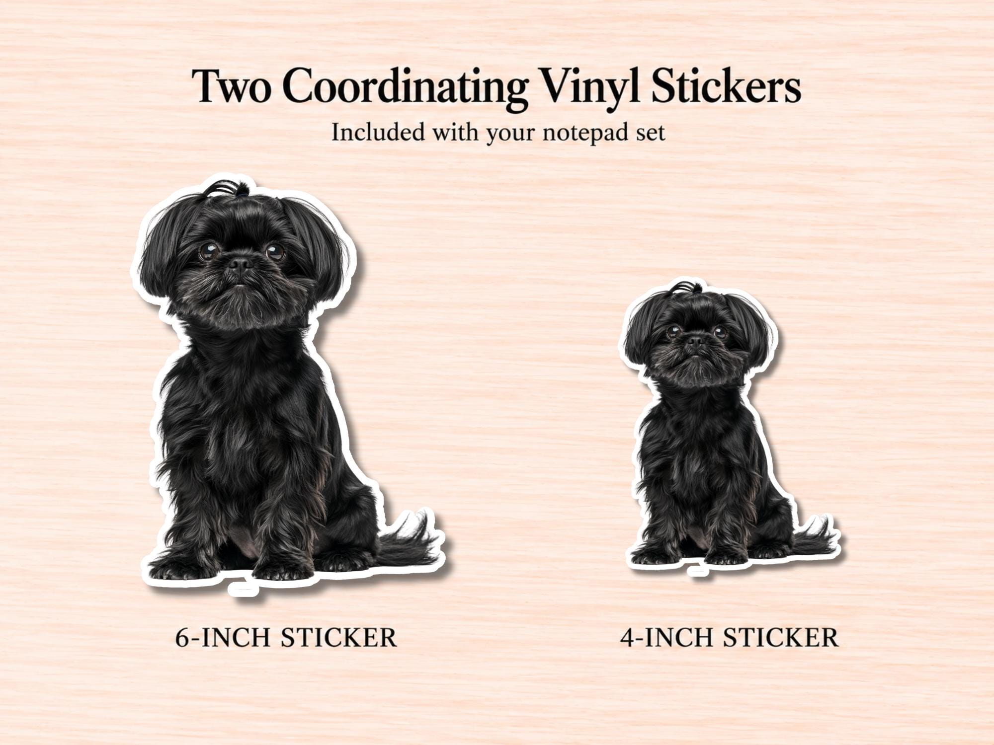 Black Shih Tzu Stationery Gift Box | Personalized Notepads and Vinyl Dog Stickers