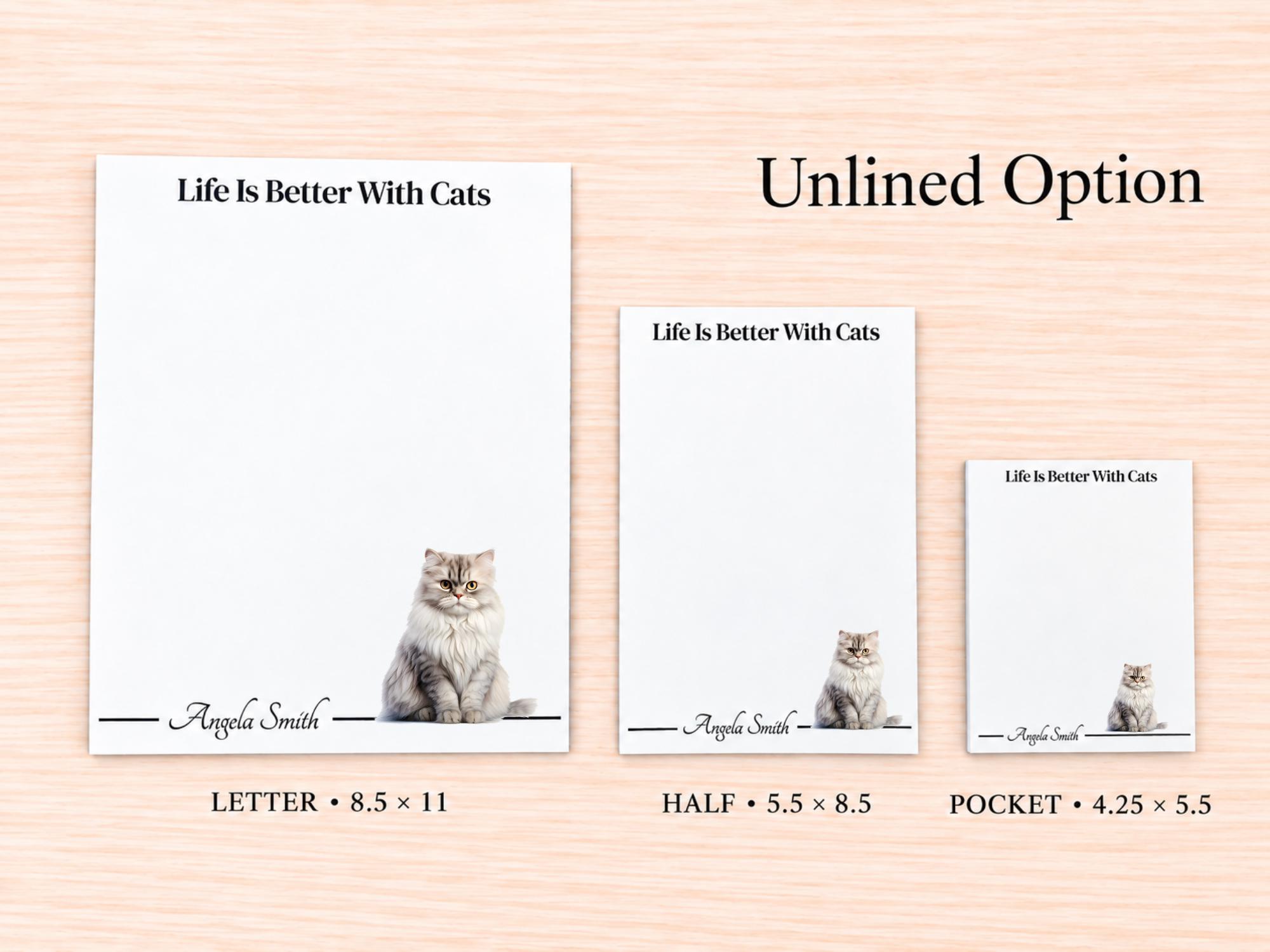 Persian Cat Stationery Gift Box | Personalized Notepads and Vinyl Cat Stickers
