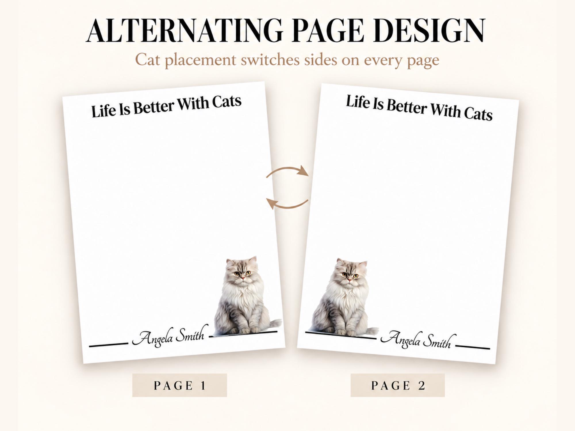 Persian Cat Stationery Gift Box | Personalized Notepads and Vinyl Cat Stickers