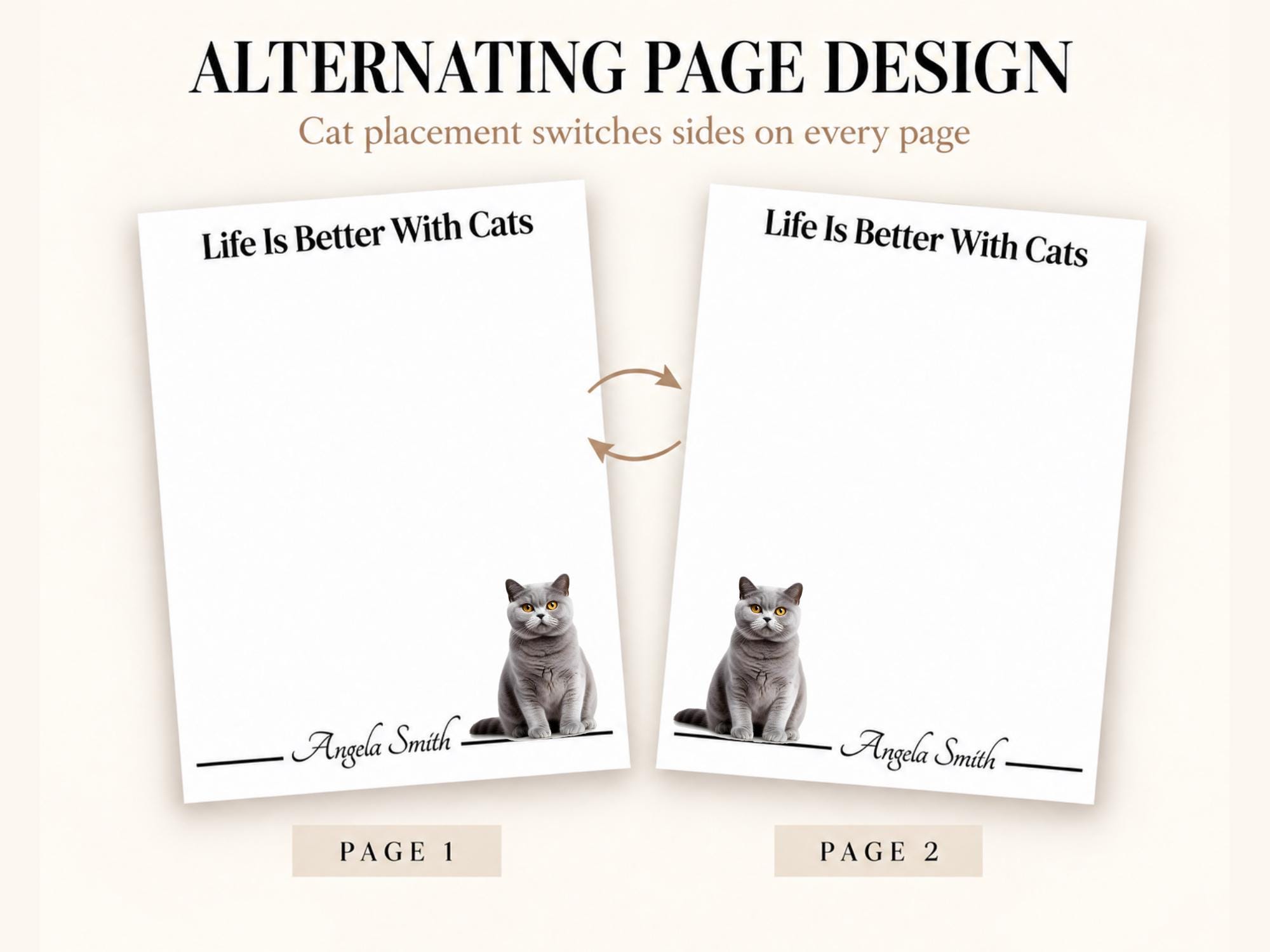 British Shorthair Cat Stationery Gift Box | Personalized Notepads and Vinyl Cat Stickers